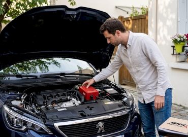 1778756573671_Conducteur-francais-installant-kit-E85-sous-capot Un automobiliste français en train d’installer un boîtier de conversion E85 sous le capot de sa voiture.