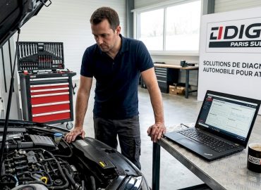 Un mécanicien examine attentivement le moteur d’une voiture, en train de réaliser un diagnostic pour identifier la panne.