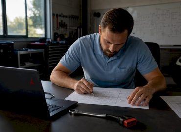 Un ingénieur passe en revue la cartographie de reprogrammation moteur.