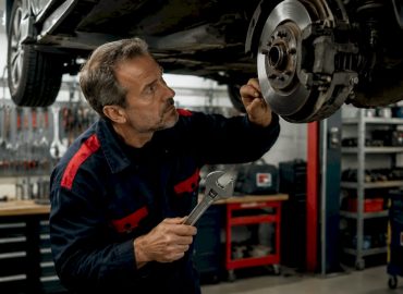 Un mécanicien vérifie le niveau d’huile moteur sur une voiture.