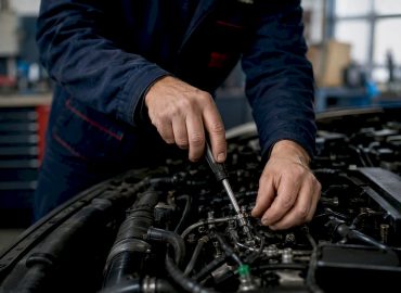 1786366673260_Technician-adjusting-engine-fuel-system Un technicien procède au réglage du système d’alimentation en carburant du moteur.