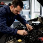 Technicien installant un kit de conversion E85 sur un moteur