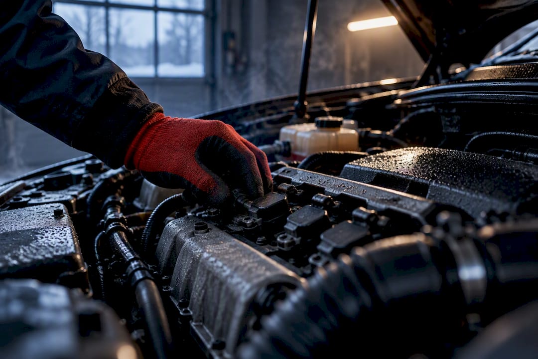 Moteur froid, compartiment avant le démarrage E85