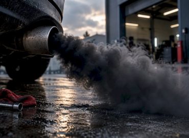 1790318948800_Fumee-noire-sortant-d-un-echappement-anonyme De la fumée noire s'échappant d'un pot d'échappement quelconque