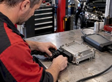 Calculateur moteur connecté à un outil de programmation